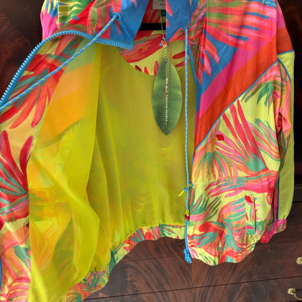 NWT FARM Rio Mixed Painted Birds Windbreaker Jacket Small - Picture 9 of 17
